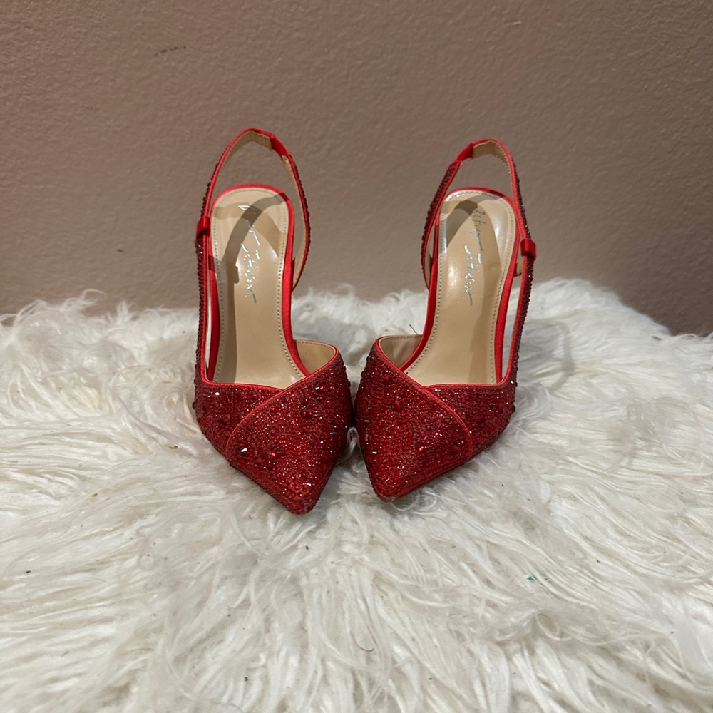 Blue by Betsey Johnson Red Glitter Heels